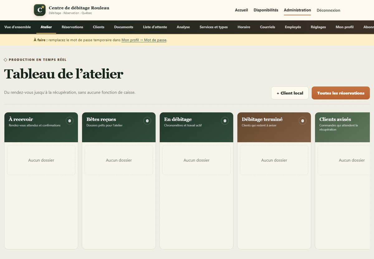 DébitageQC — Interface réelle · suivi de l’atelier